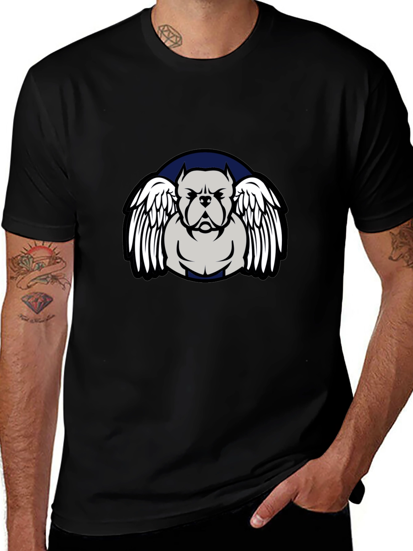 Pitbull Angel Wings Graphic T-Shirt