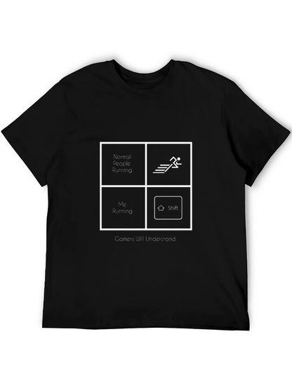 Gamer Running Black Graphic Tee
