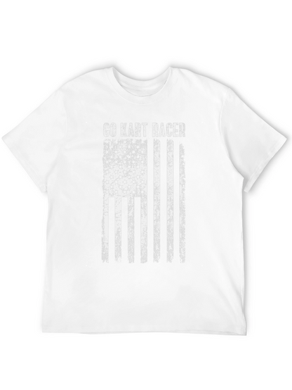 Go Kart Racer American Flag Graphic T-Shirt