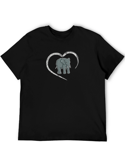 Elephant Heart Graphic Mens T-Shirt