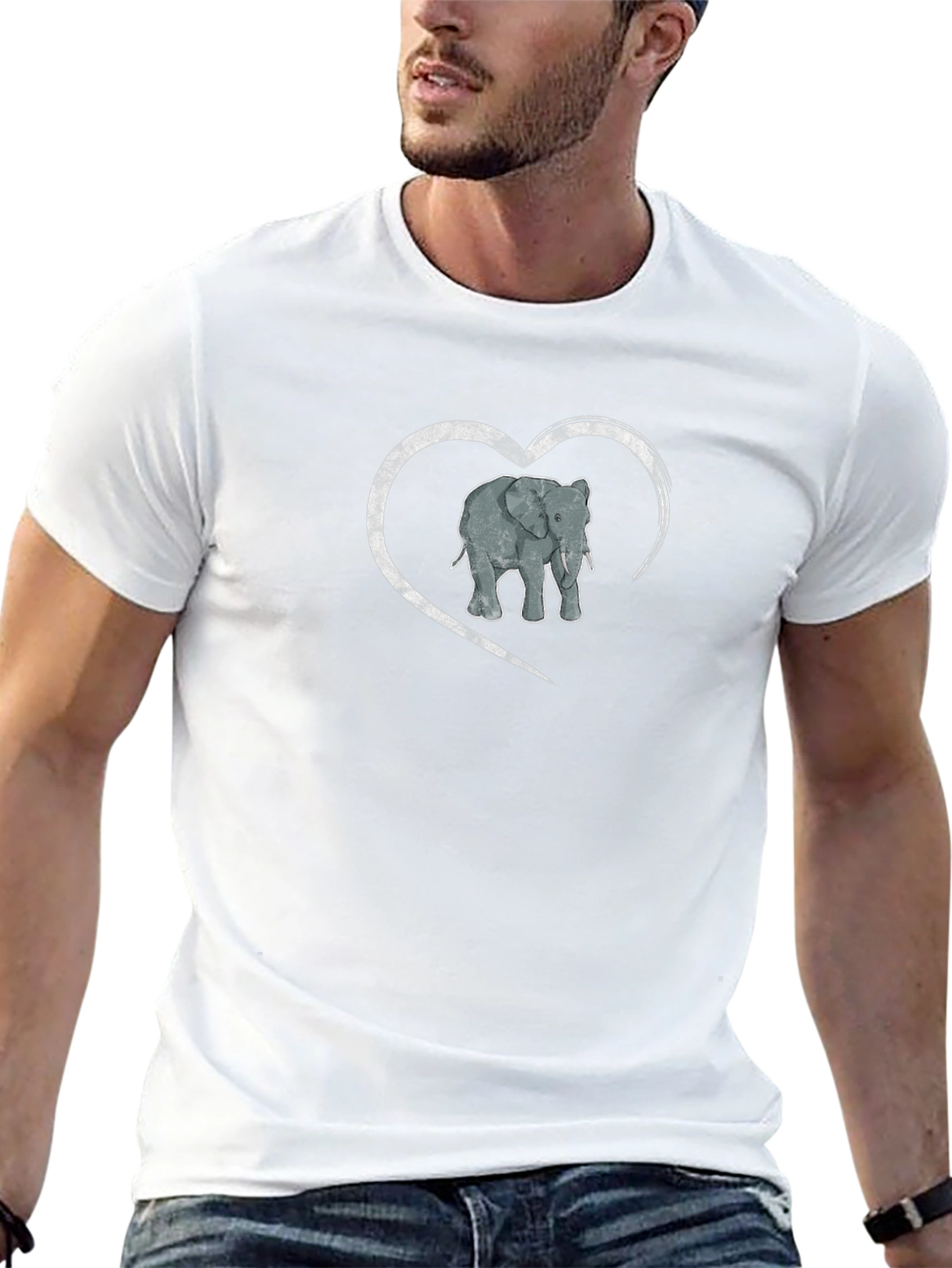 Elephant Heart Graphic Mens T-Shirt