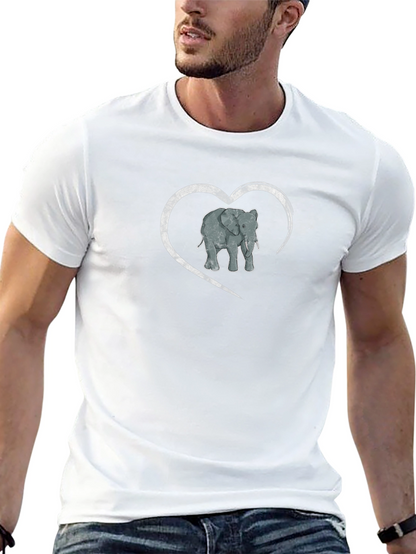 Elephant Heart Graphic Mens T-Shirt