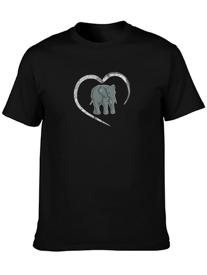 Elephant Heart Graphic Mens T-Shirt