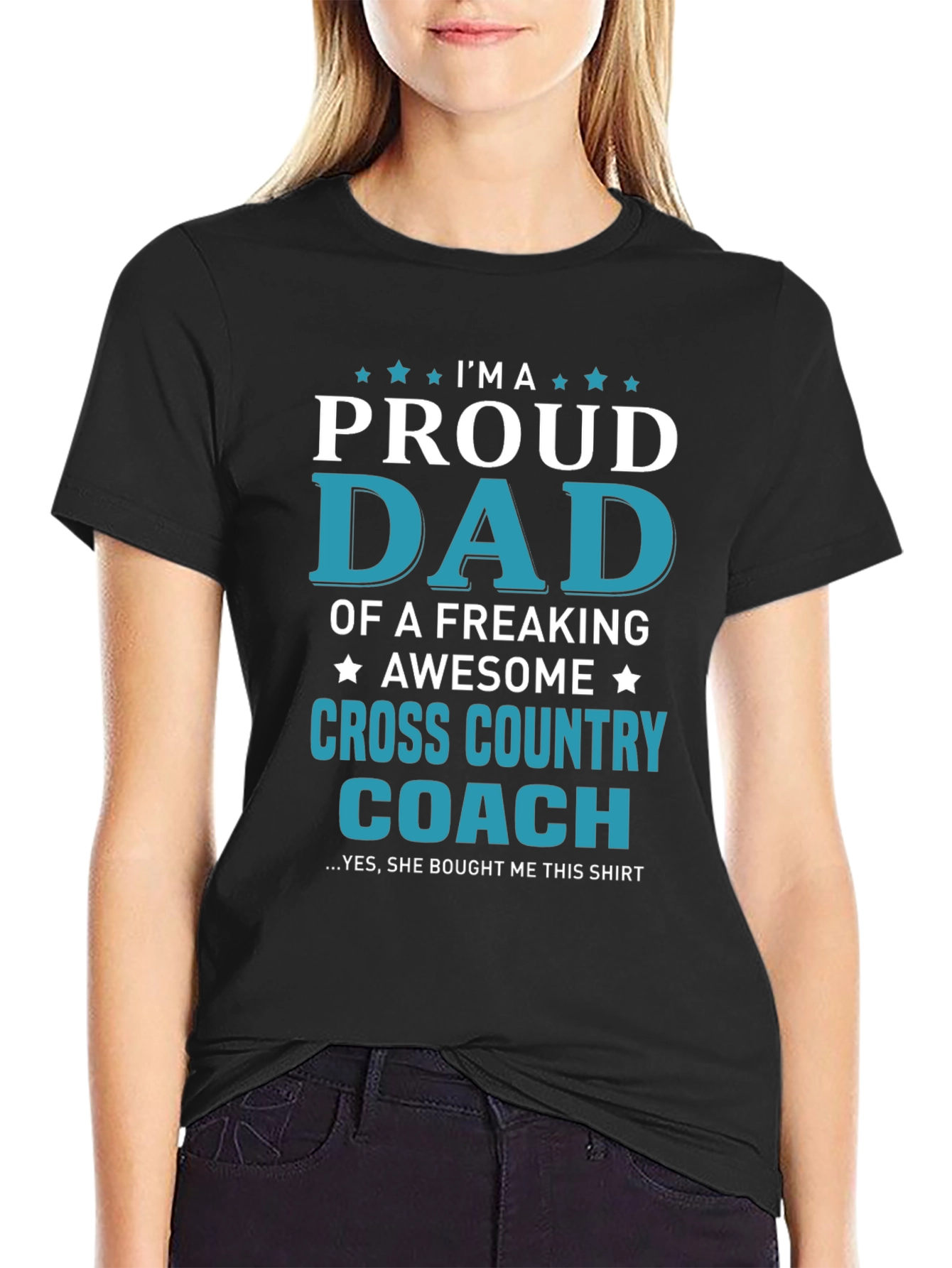 Proud Dad Cross Country Coach Graphic T-Shirt