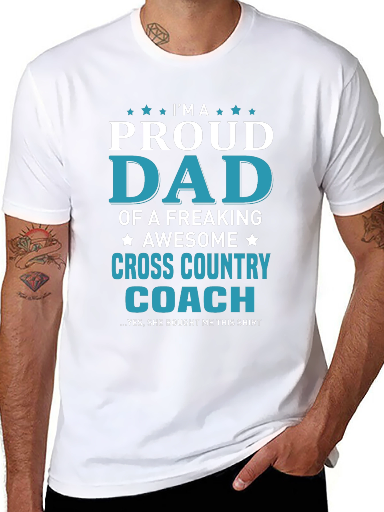 Proud Dad Cross Country Coach Graphic T-Shirt