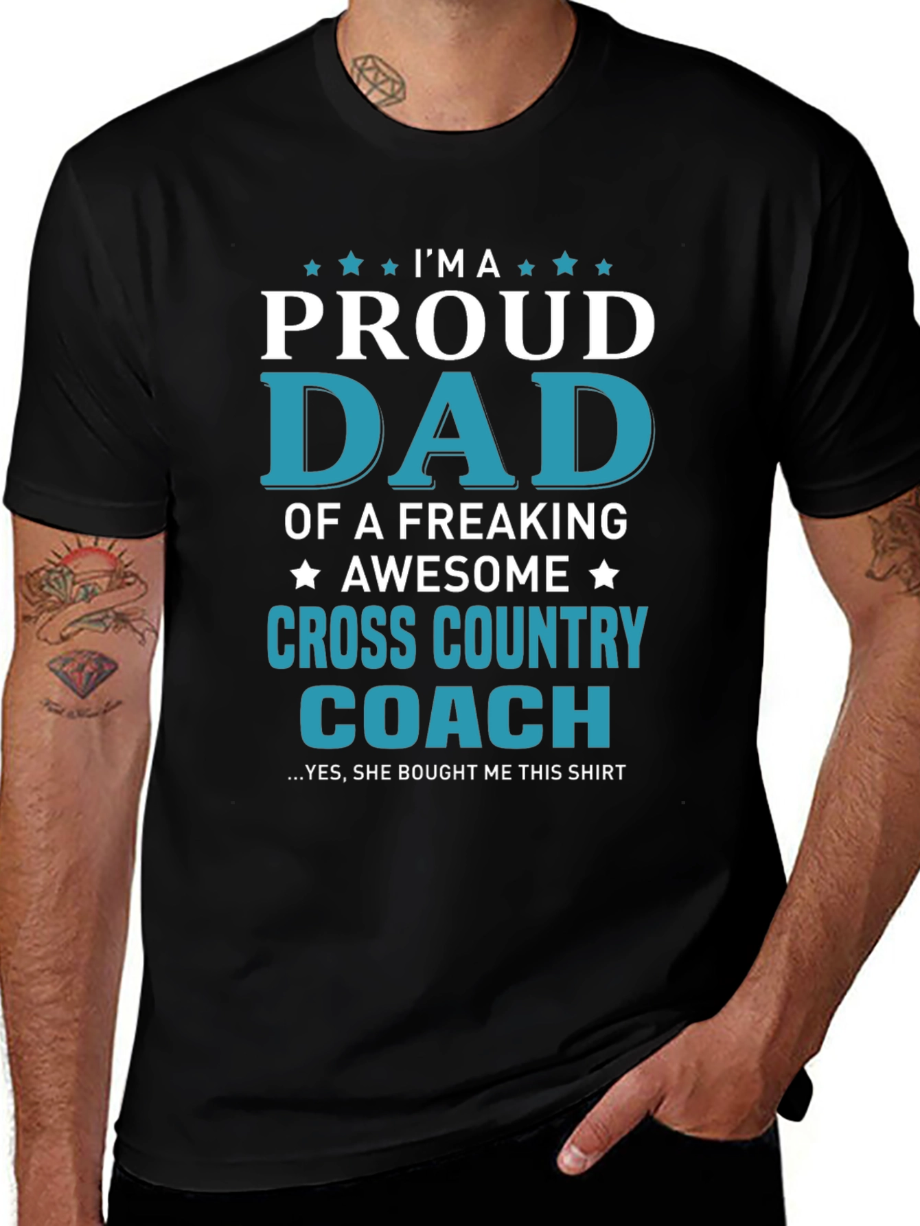 Proud Dad Cross Country Coach Graphic T-Shirt