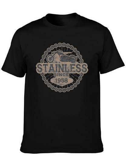 Stainless Since 1958 Motorcycle Graphic Black T-Shirt