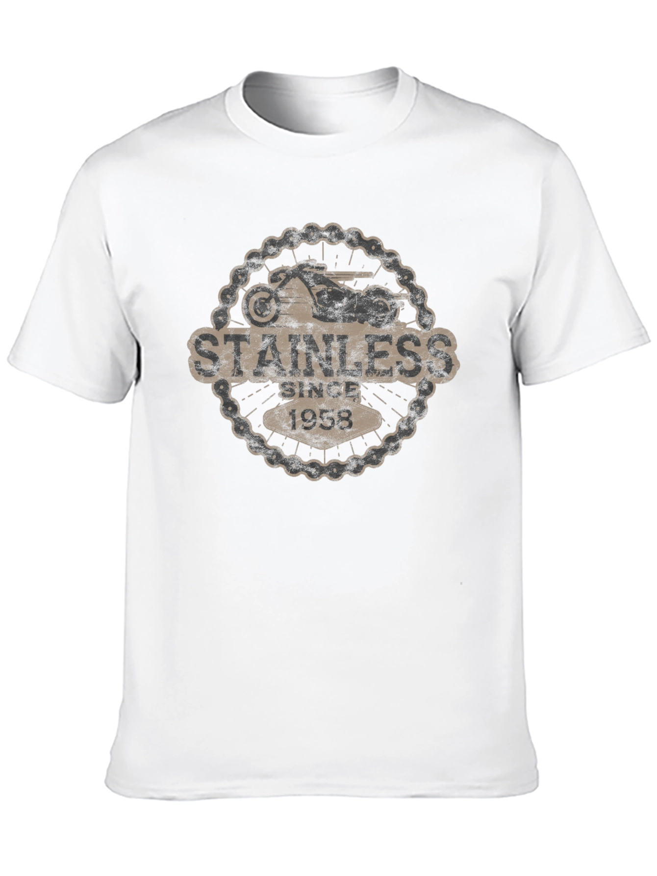 Stainless Since 1958 Motorcycle Graphic Black T-Shirt