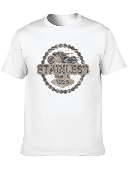 Stainless Since 1958 Motorcycle Graphic Black T-Shirt