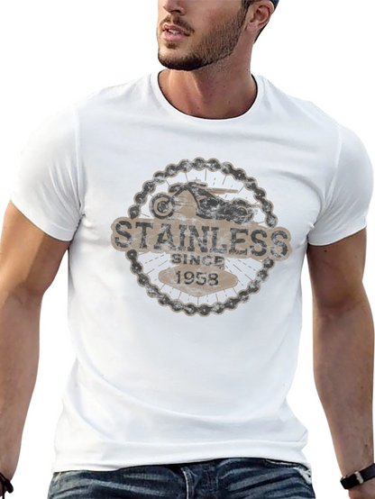 Stainless Since 1958 Motorcycle Graphic Black T-Shirt