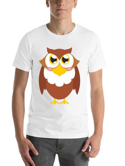 Owl Graphic Tee - Black Cotton Blend Casual Shirt