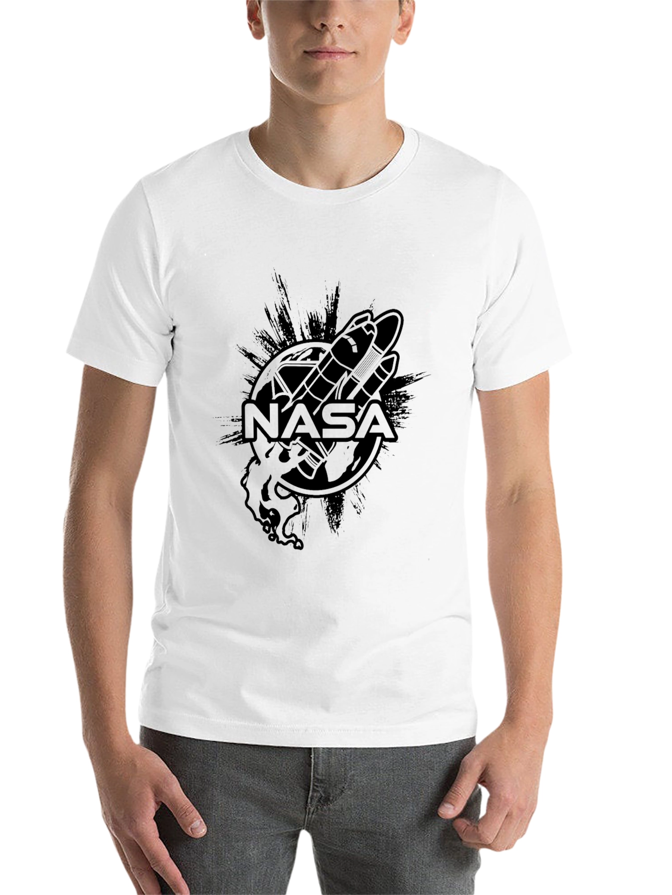 NASA Space Shuttle Graphic Black T-Shirt