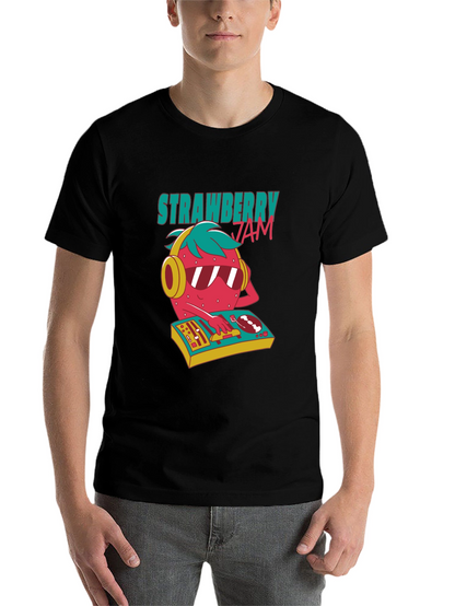Strawberry Jam DJ Graphic Tee - Cool Party Shirt