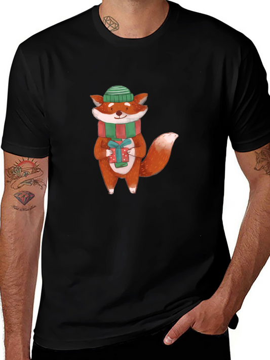 Festive Fox Graphic Tee - Holiday Cheer