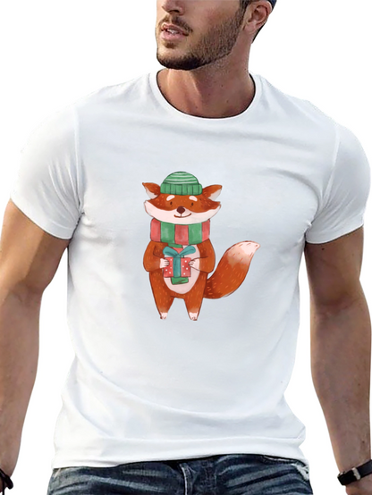 Festive Fox Graphic Tee - Holiday Cheer