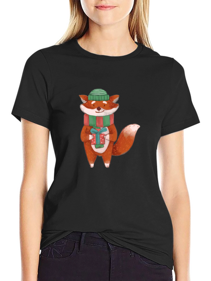 Festive Fox Graphic Tee - Holiday Cheer