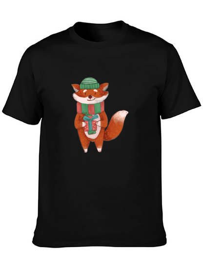 Festive Fox Graphic Tee - Holiday Cheer