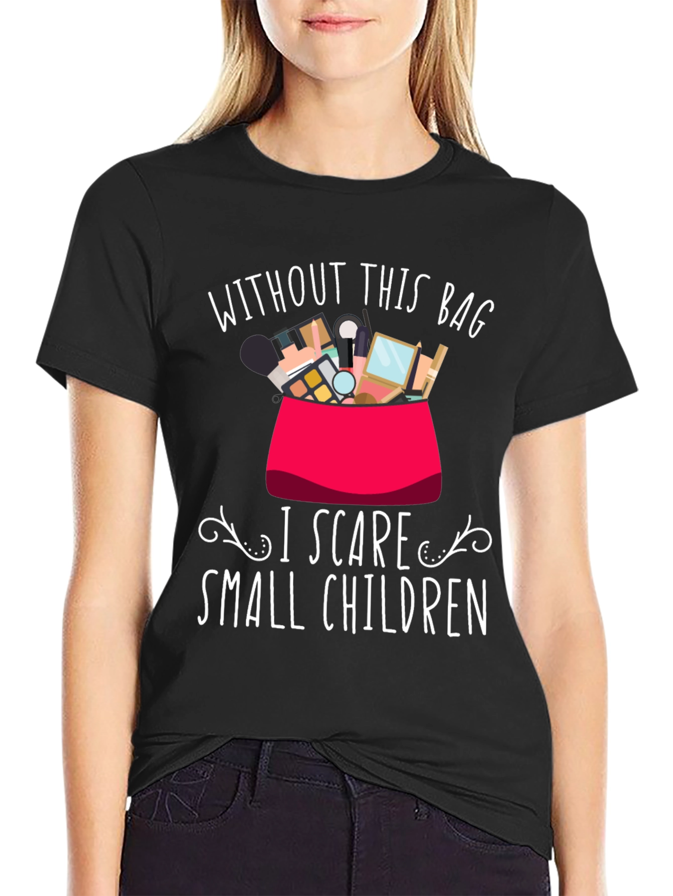 Funny Makeup Lover T-Shirt - I Scare Small Children