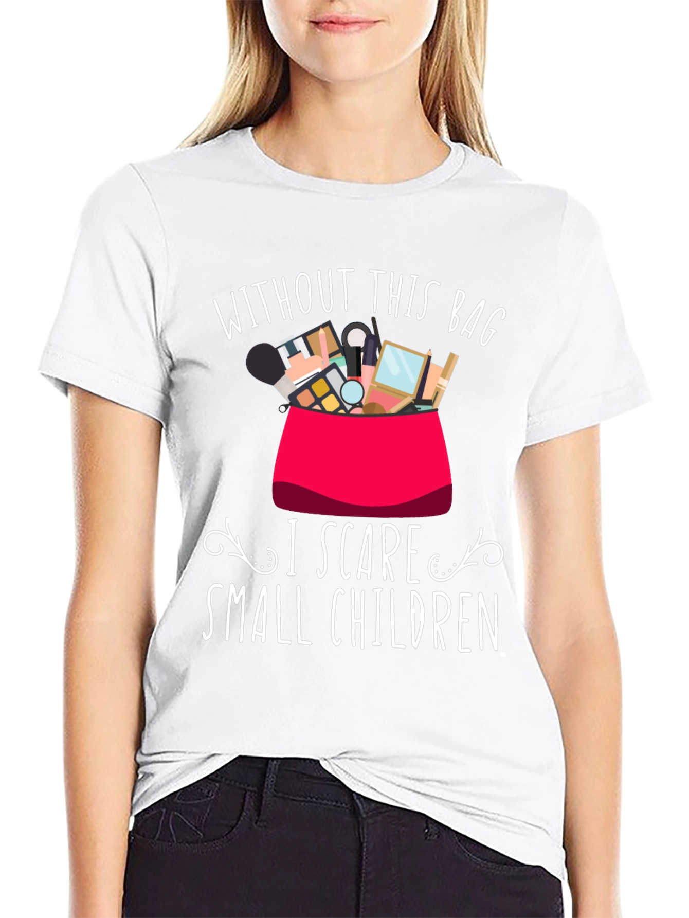 Funny Makeup Lover T-Shirt - I Scare Small Children
