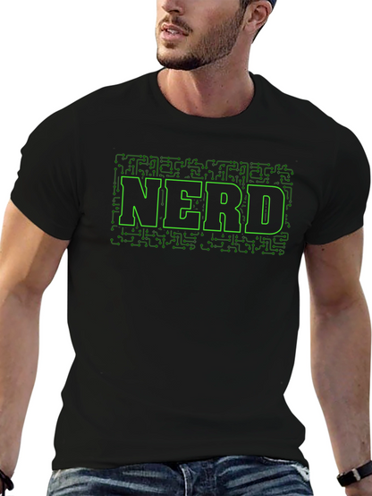 Nerd Circuit Board Graphic Tee - Black Cotton T-Shirt