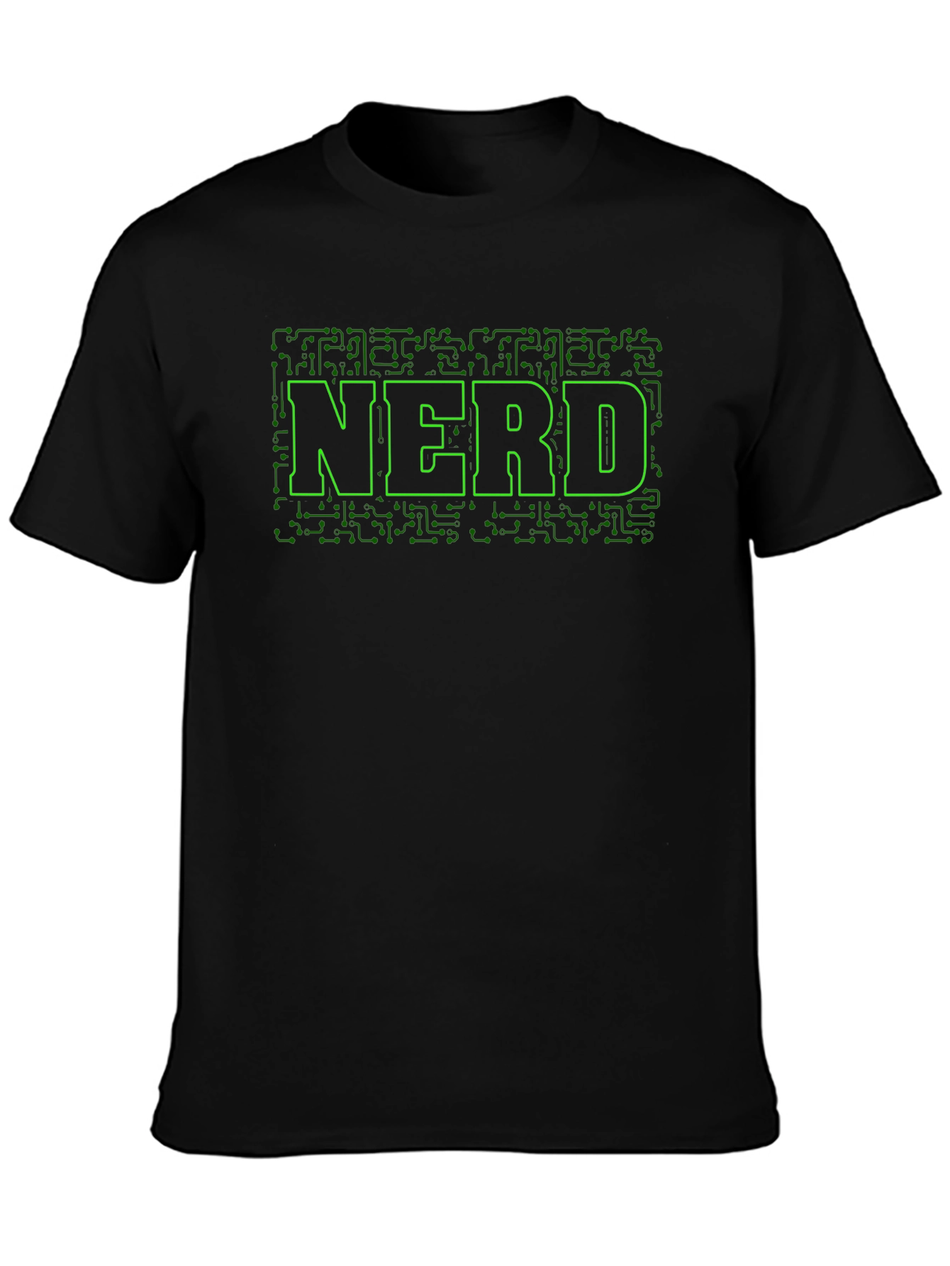 Nerd Circuit Board Graphic Tee - Black Cotton T-Shirt