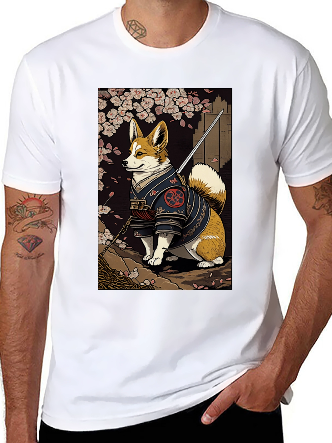 Samurai Corgi Graphic Tee
