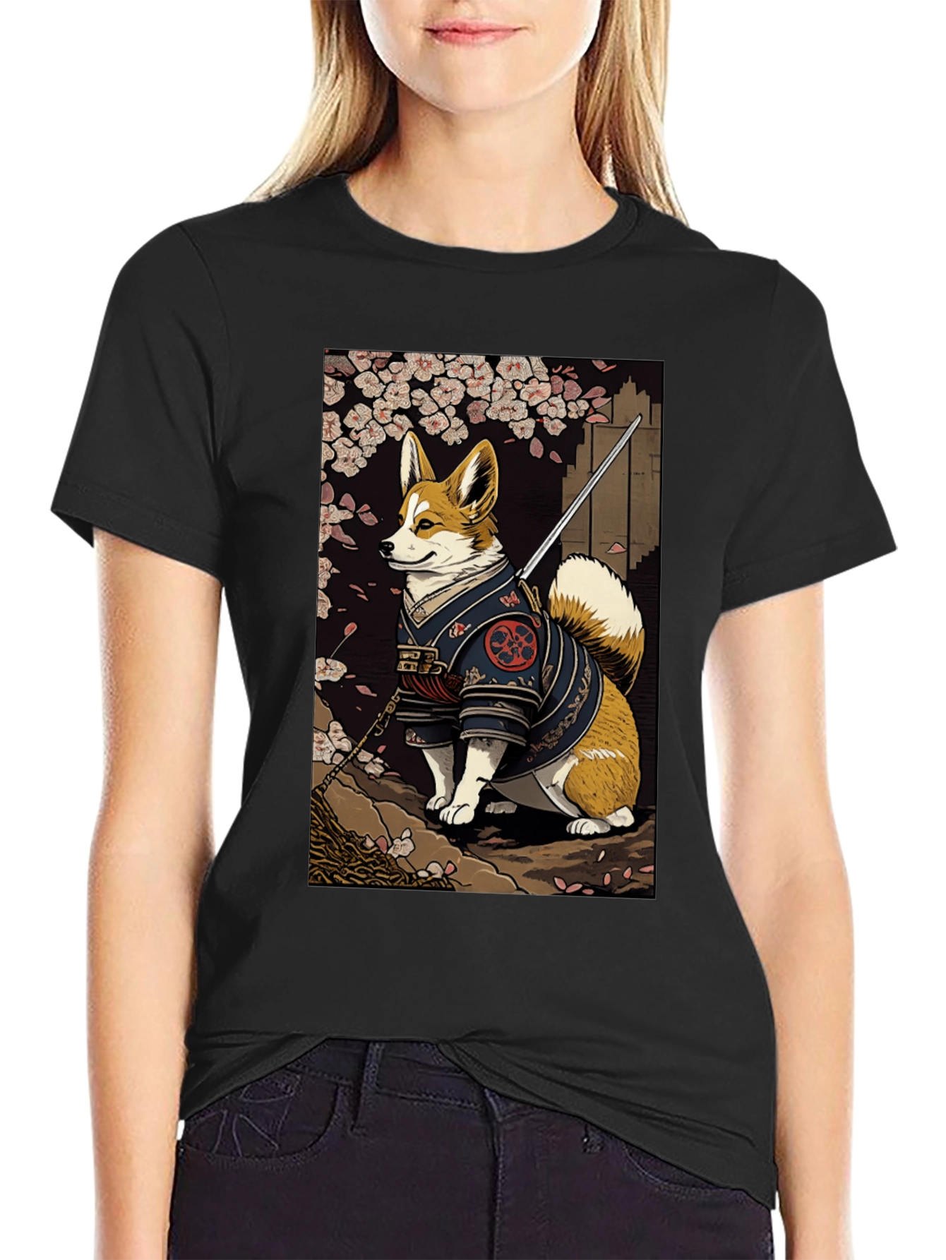 Samurai Corgi Graphic Tee