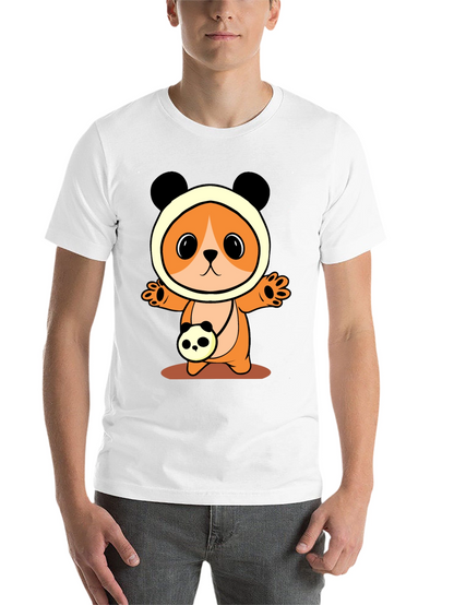 Cute Cartoon Panda Bear T-Shirt - Black
