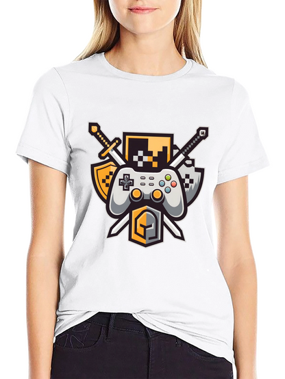 Gamers Crest Black T-Shirt - Sword & Controller
