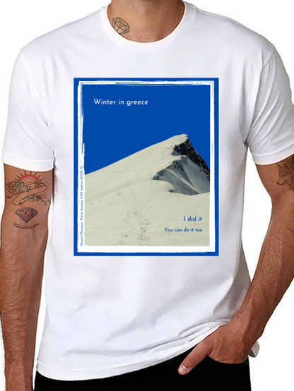 Winter Greece Mountain T-Shirt