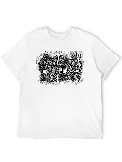 Botanical Black Tee - Unique Plant Life Design