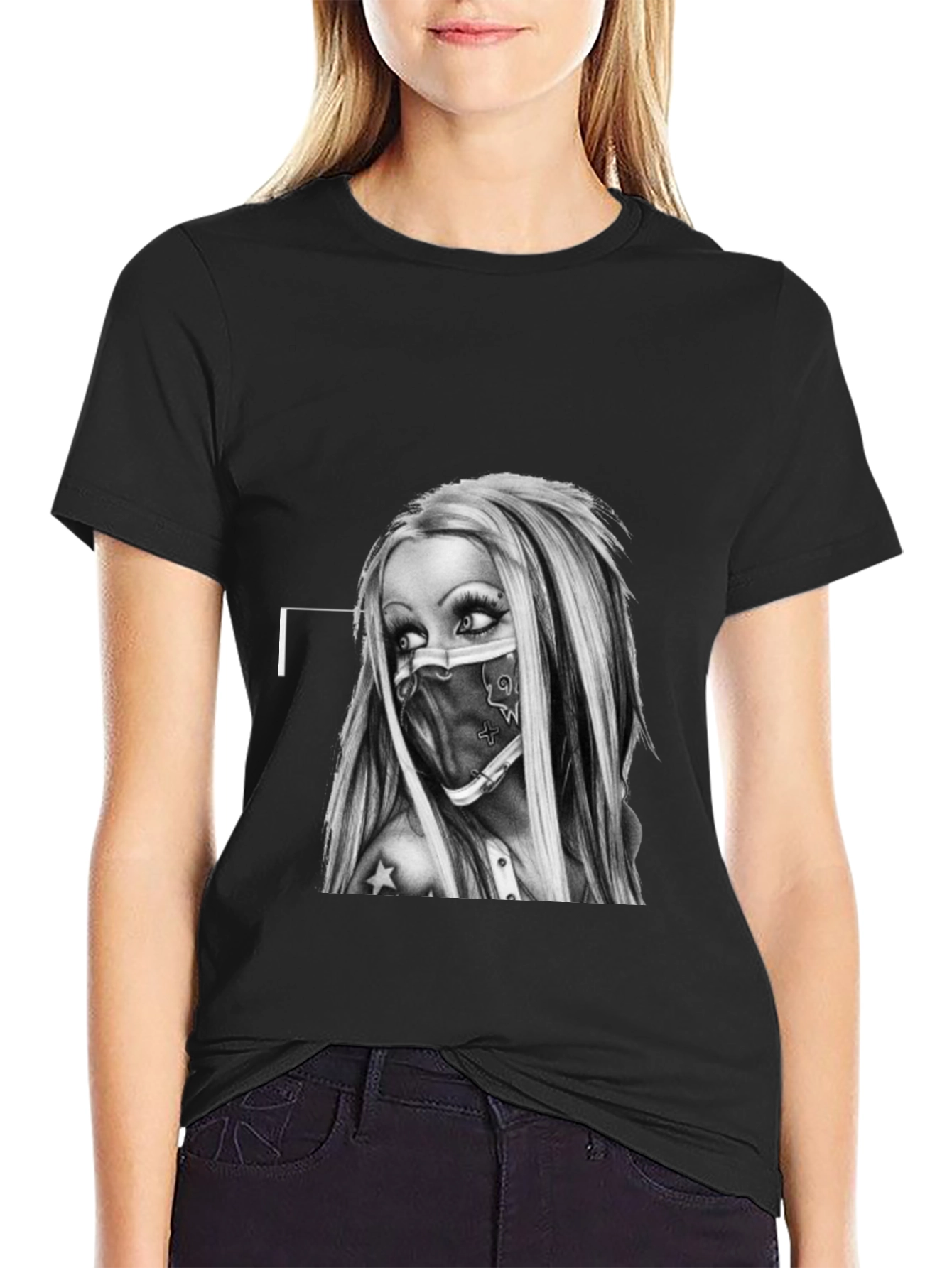 Edgy Graphic Tee - Tattoo Art Style