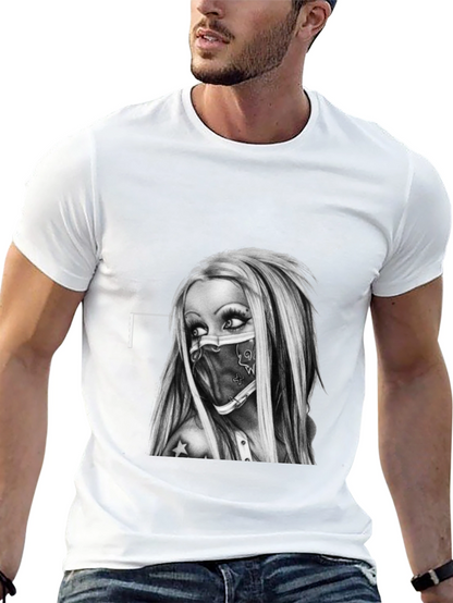 Edgy Graphic Tee - Tattoo Art Style
