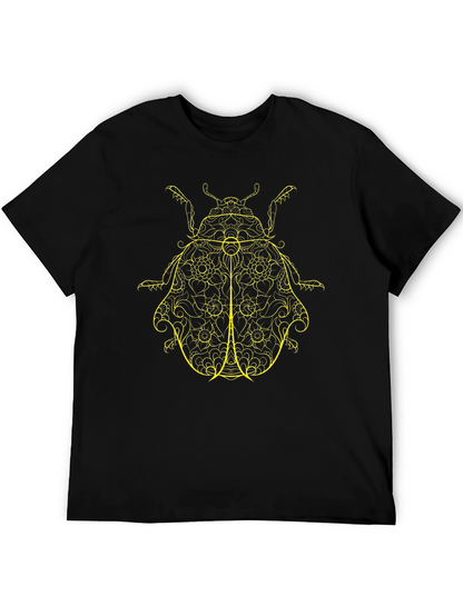 Black T-Shirt with Yellow Beetle Design