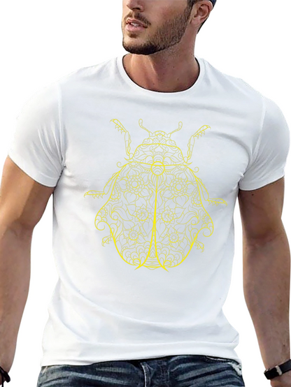 Black T-Shirt with Yellow Beetle Design