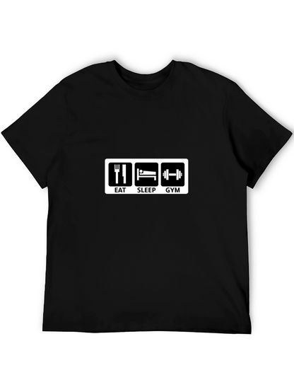 Eat Sleep Gym Black Graphic Tee