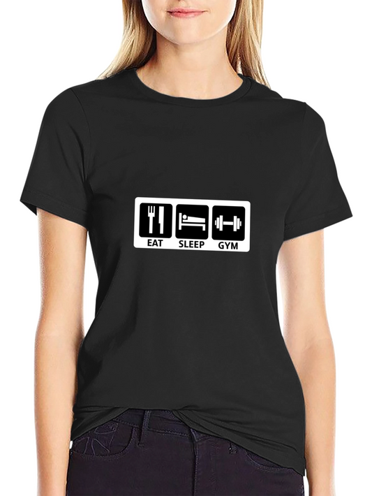 Eat Sleep Gym Black Graphic Tee
