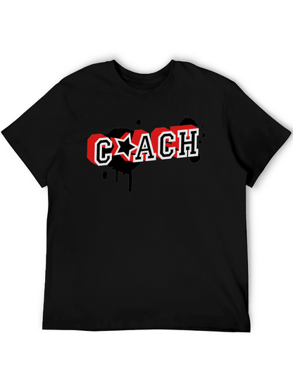 Stylish Coach Graphic Print Black T-Shirt