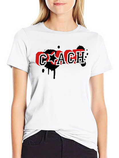 Stylish Coach Graphic Print Black T-Shirt