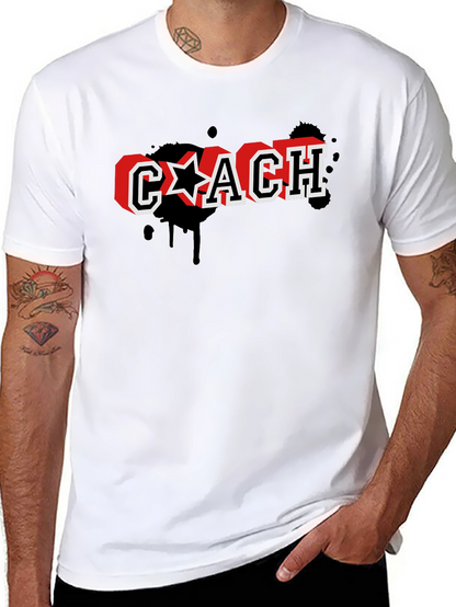 Stylish Coach Graphic Print Black T-Shirt