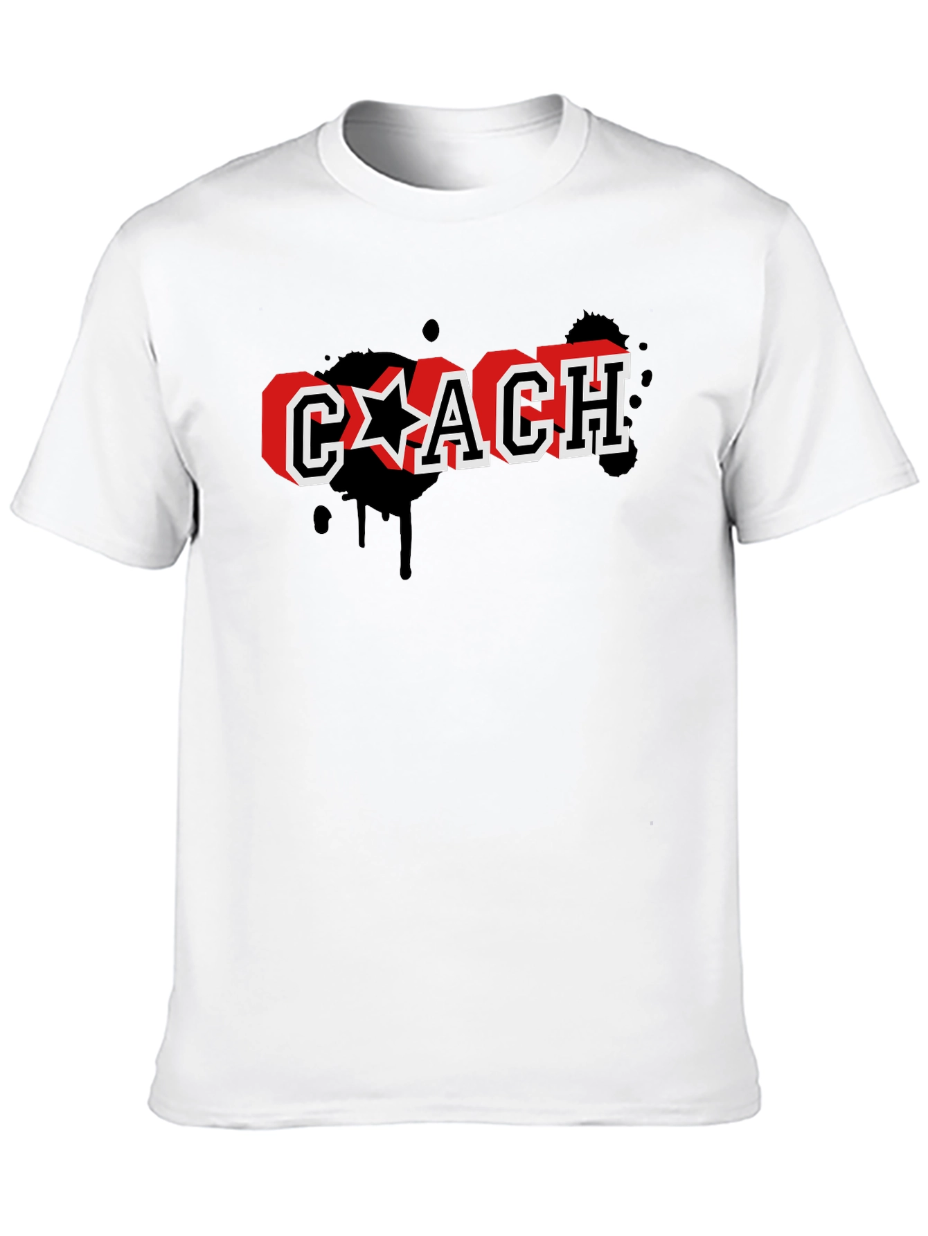 Stylish Coach Graphic Print Black T-Shirt
