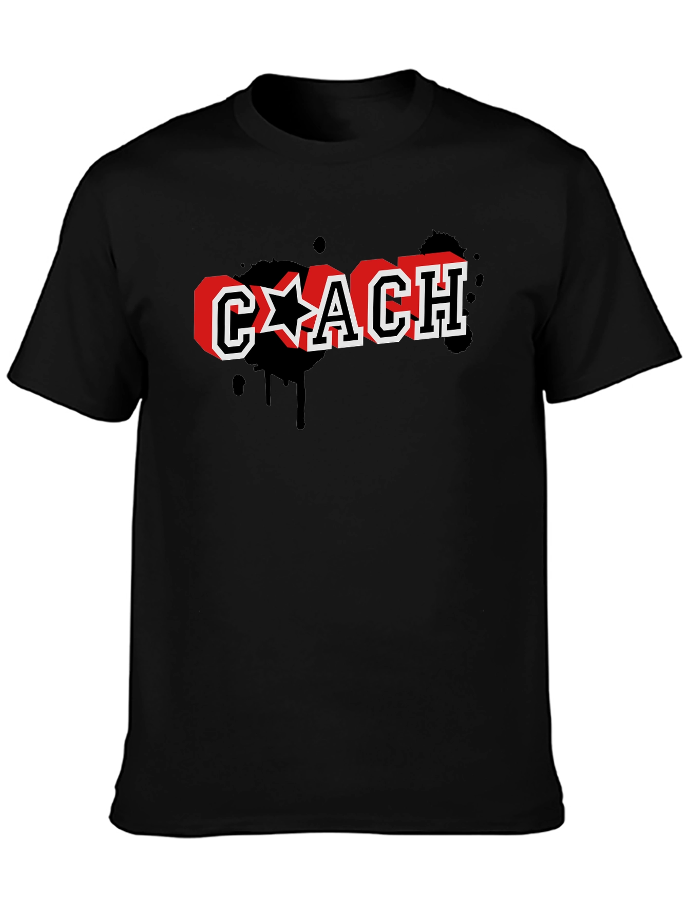 Stylish Coach Graphic Print Black T-Shirt