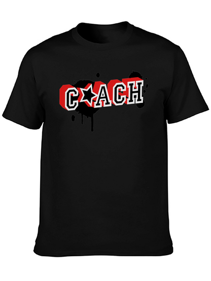 Stylish Coach Graphic Print Black T-Shirt