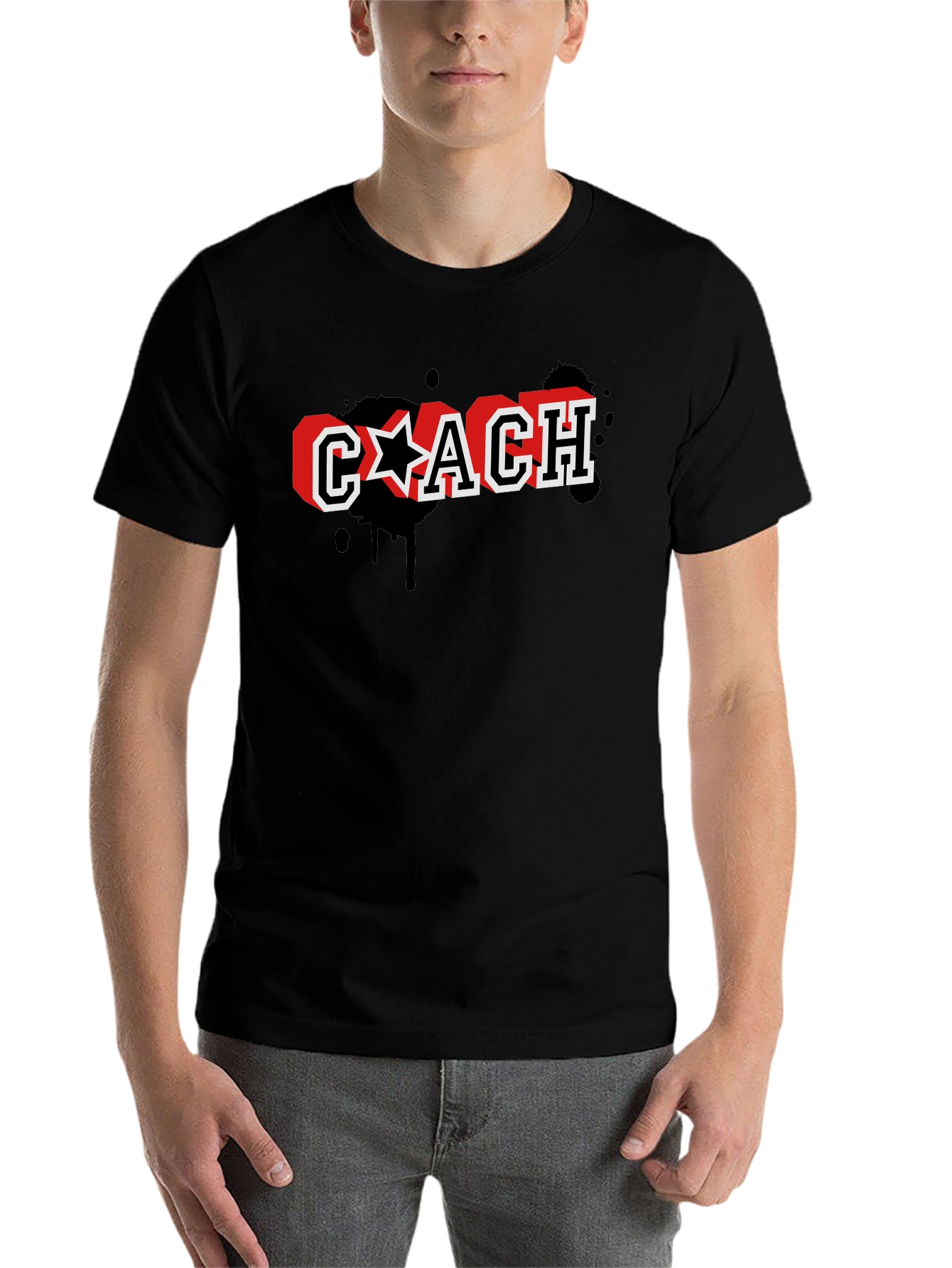 Stylish Coach Graphic Print Black T-Shirt