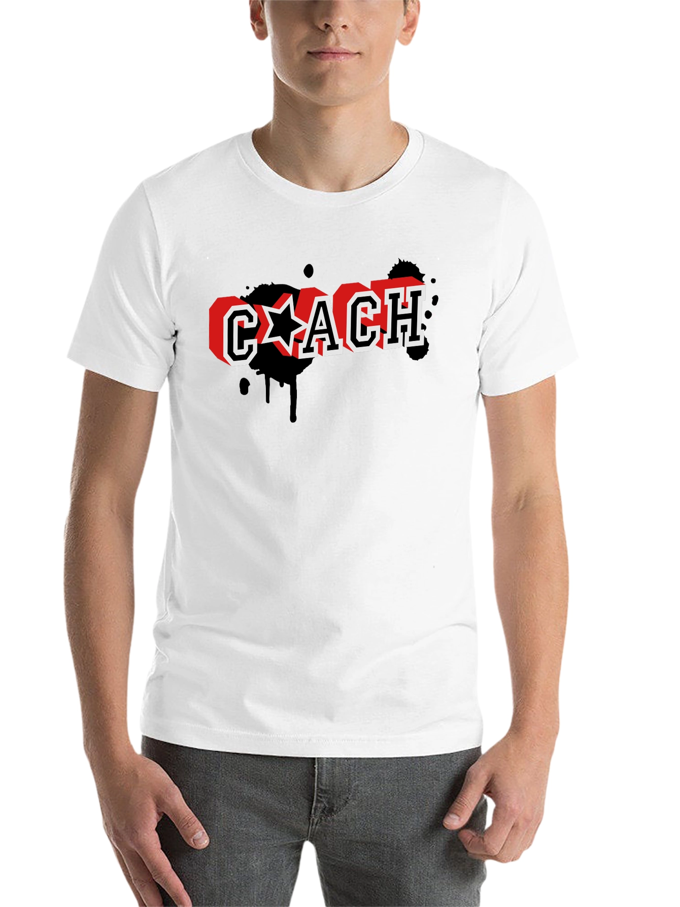 Stylish Coach Graphic Print Black T-Shirt
