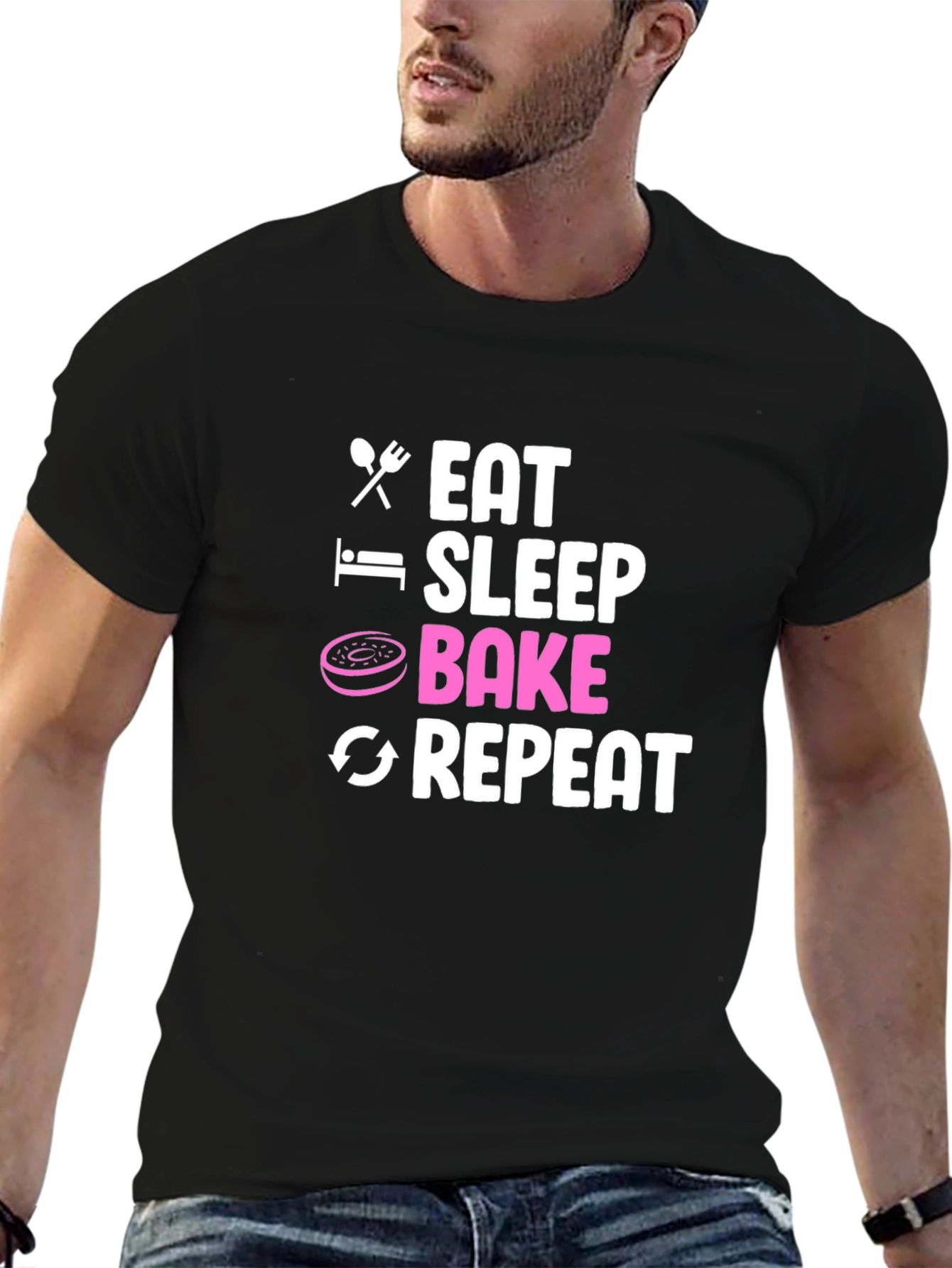 Eat Sleep Bake Repeat T-Shirt - Baker Gift