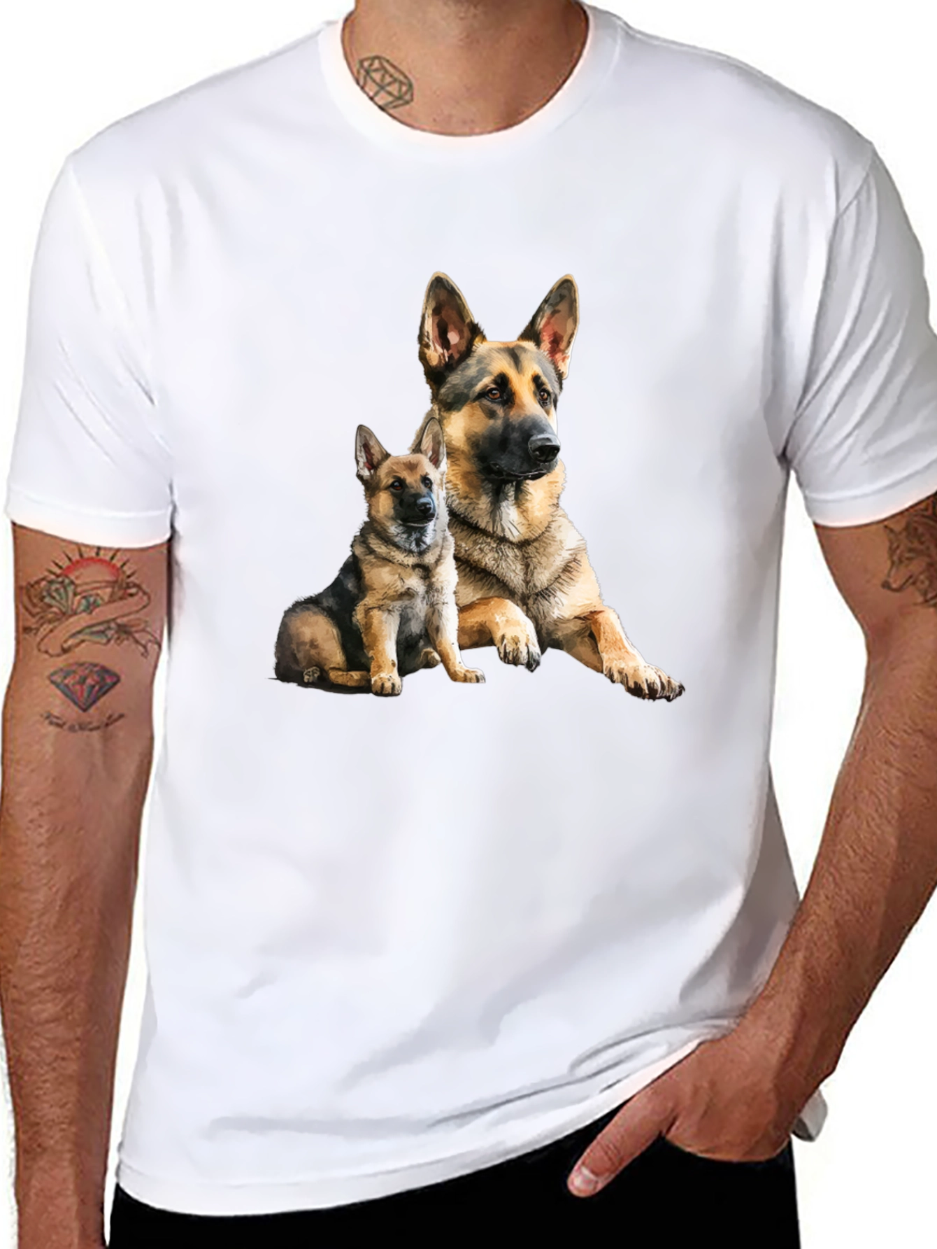 German Shepherd Dog Graphic Tee - Black