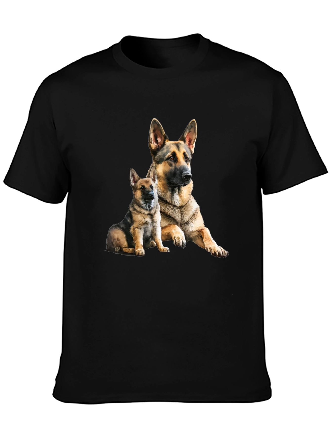 German Shepherd Dog Graphic Tee - Black