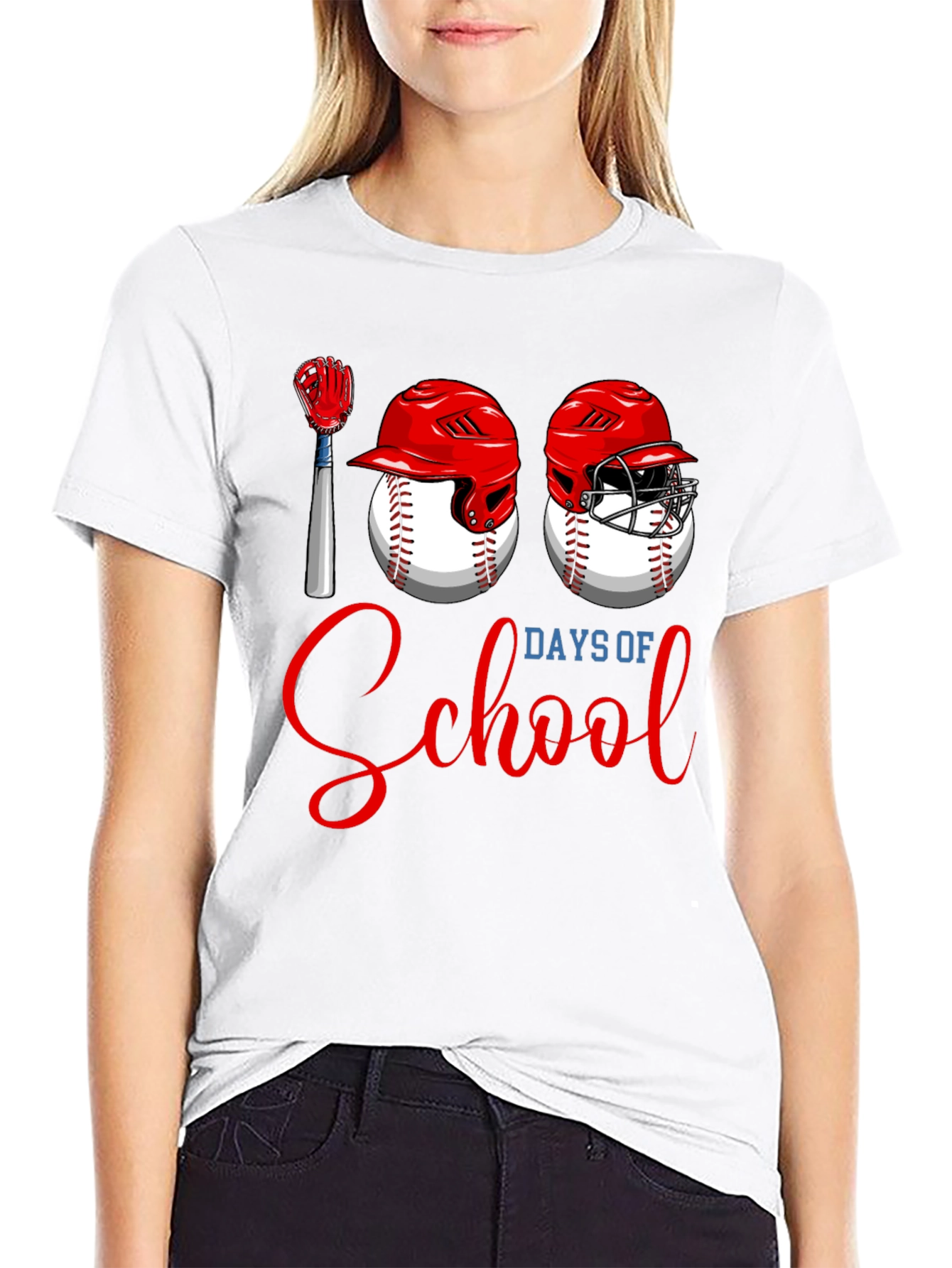 100 Days of School Baseball T-Shirt