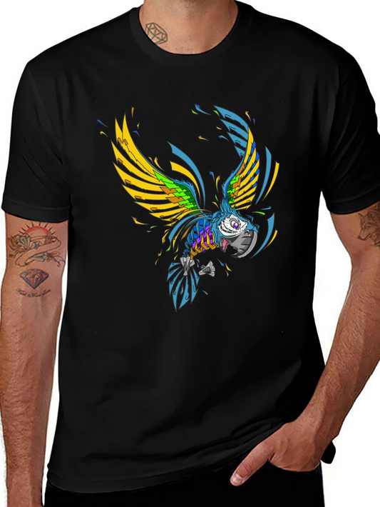 Edgy Graphic Tee - Colorful Bird Design